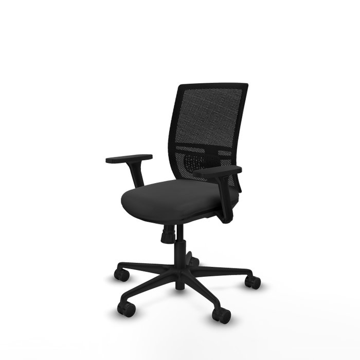PIQUERAS Y CRESPO Silla de oficina Yunquera con mecanismo Sincro, Gris oscuro y Negro