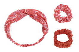 DKD Home Decor Set de 3 Accesorios de Pelo Coral y Rosa Colección IBIZA