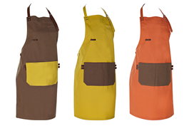 DKD Home Decor Delantal Retro industrial Marron Mostaza 0.5 x 82 x 55 cm (6 Unidades) Algodon Lienzo Polyester