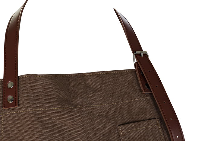 DKD Home Decor Delantal Retro industrial Marron Mostaza 0.5 x 82 x 55 cm (6 Unidades) Algodon Lienzo Polyester