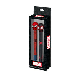Karactermania Pack de Lápiz Eternal y Bolígrafo de Gel Spiderman Peter - Rojo