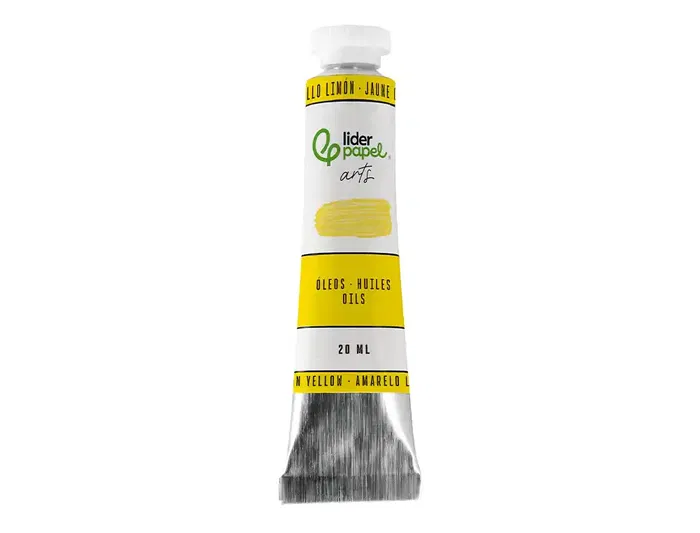 Liderpapel Pintura al Óleo Tubo de Aluminio 20 ml Color Amarillo Limón