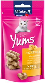 Vitakraft Cat Yums Snack Semihumedo para Gatos, Sabor Queso, 9x40gr