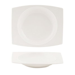 SUMMA Noubon Plato Hondo, Modelo Plato Hondo de Porcelana en Color Marfil, Plato Hondo 22x18 cm (22.5x18.5 cm) (Set de 6)