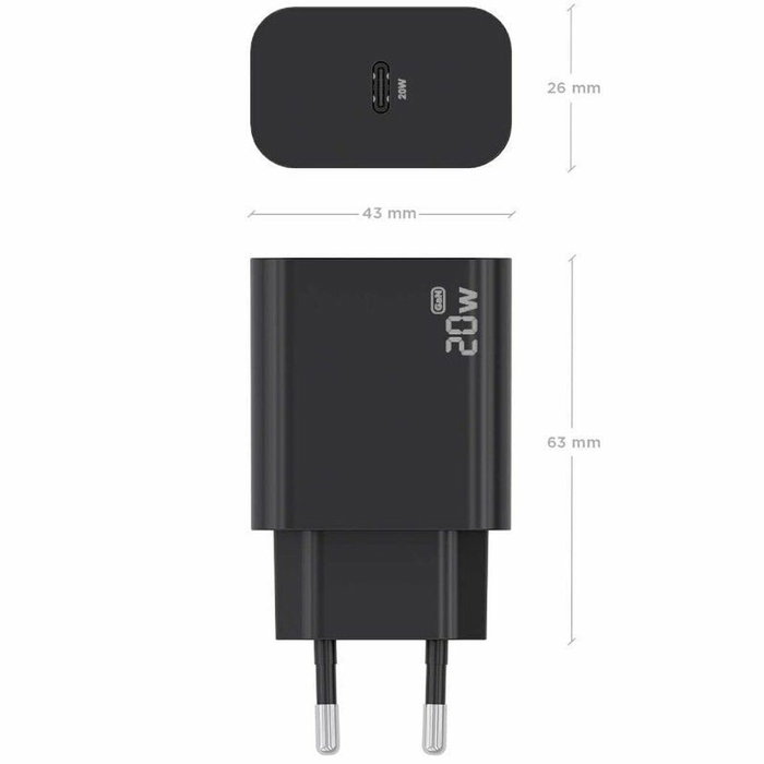 AISENS Cargador GaN 20W USB-C PD3.0 Negro A110-0939 AISENS Cargador GaN 20W USB-C PD3.0 Negro A110-0939