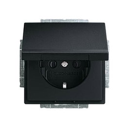 BUSCH-JAEGER BJ 20 EUK-885 toma de corriente con tapa abatible Future Linear negro mate