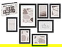 Giftdecor Set 7 Portafotos Mural Negro 35x25x6cm, Madera Eucalipto, Portafotos 13x18cm, 15x20cm, 21x30cm (Set de 6)