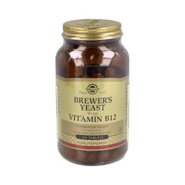 Solgar Levadura de Cerveza con Vitamina B12 - 250 Comprimidos - Para el Sistema Nervioso, Reduce el Cansancio - Apto para Veganos, Vegetarianos y Kosher