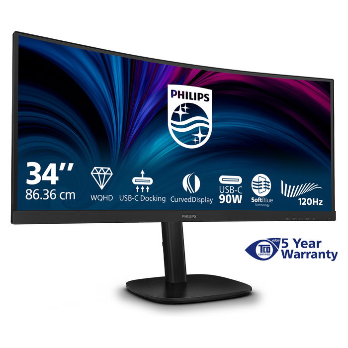 Philips 34B2U3600C Monitor 34" VA UWQHD 4ms 120Hz USB-C Curvo Negro