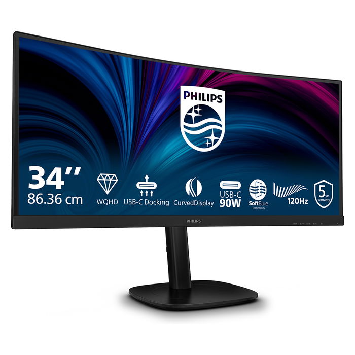 Philips 34B2U3600C Monitor 34" VA UWQHD 4ms 120Hz USB-C Curvo Negro
