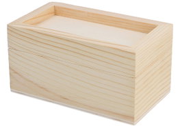 Innspiro Caja de madera de pino y chapa para mosaicos con marco interior de 10x5cm