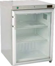 Infrico FS 200 IGD - Armario de Congelación Bajo Puerta Cristal, Acero Inoxidable, 835x620x600 mm, 150 L, 230V
