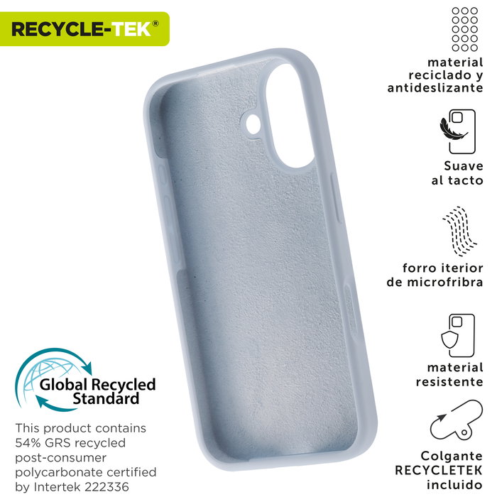 Muvit Funda Liquid Silicone Recycletek para Apple - Funda Protectora de Silicona Reciclada, Suave y Resistente