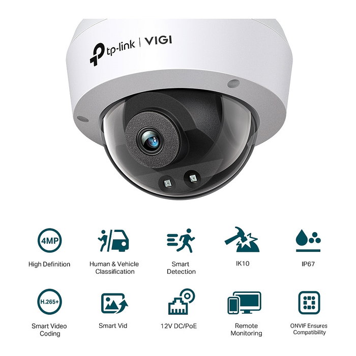TP-Link VIGI C240i 4MP Cámara de Seguridad IP Domo 2.8mm TP-Link VIGI C240i 4MP Cámara de Seguridad IP Domo 2.8mm