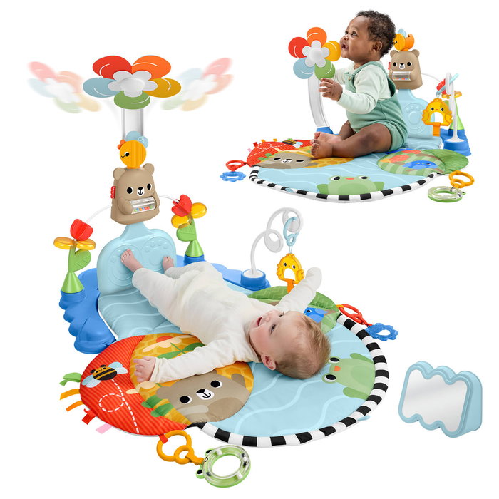 Fisher-Price Gimnasio de Actividades 3 en 1 Pataditas y Balanceo con Móvil y Espejo