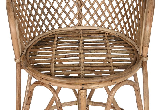 DKD Home Decor Taburete Balines Natural Hecho a Mano con Cojín, Ratan, Dimensiones 58 x 100 x 54 cm (Largo x Alto x Ancho)