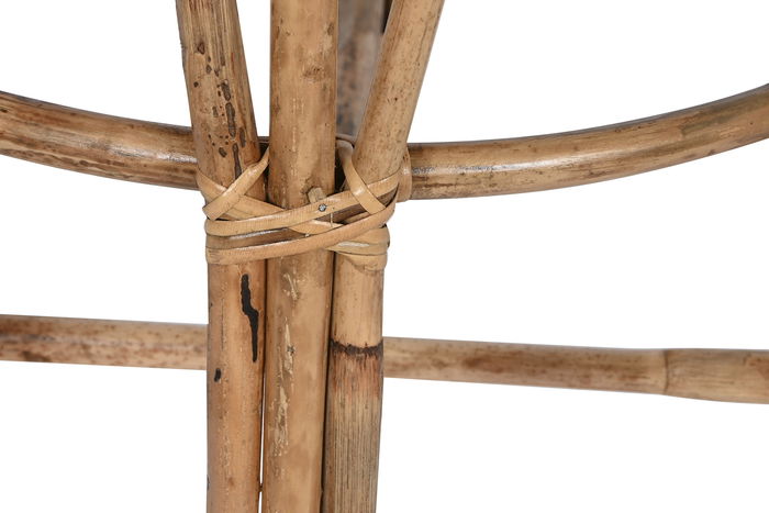 DKD Home Decor Taburete Balines Natural Hecho a Mano con Cojín, Ratan, Dimensiones 58 x 100 x 54 cm (Largo x Alto x Ancho)