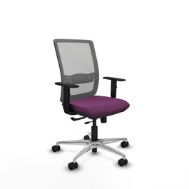 PIQUERAS Y CRESPO Silla de oficina Haches Morado/Gris con mecanismo Sincro/Traslack