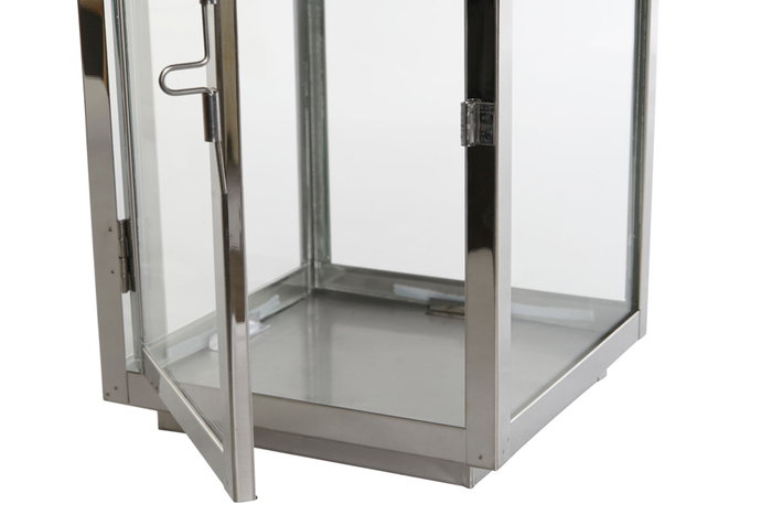 DKD Home Decor Portavela de Aluminio y Cristal 14x14x35 cm Pack de 2