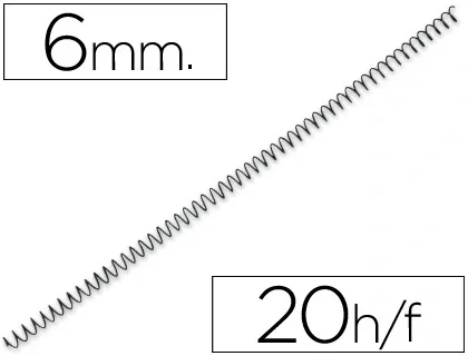 Yosan Espiral metálico negro paso 6:1 de 6 mm calibre 1,00 mm Yosan Espiral metálico negro paso 6:1 de 6 mm calibre 1,00 mm