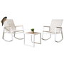 Home Deco Factory Conjunto de Jardín 3 Piezas Capri - 2 Butacas Mecedoras y Mesa Baja de Metal Epoxi y Plástico Resistente