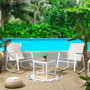Home Deco Factory Conjunto de Jardín 3 Piezas Capri - 2 Butacas Mecedoras y Mesa Baja de Metal Epoxi y Plástico Resistente
