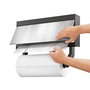 Metaltex Tango Dispensador Triple de Pared para Rollos de Cocina, 38 cm con Ganchos y Estante, Kit de Montaje Incluido