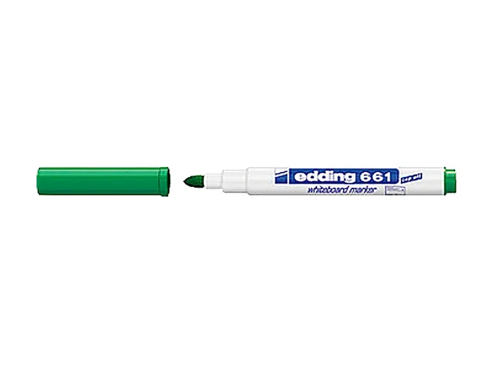 Edding 661 Marcador Pizarra Blanca Verde (Set de 10) para Escribir y Dibujar, Punta Redonda 1-2mm (Set de 10)