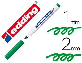 Edding 661 Marcador Pizarra Blanca Verde (Set de 10) para Escribir y Dibujar, Punta Redonda 1-2mm (Set de 10)