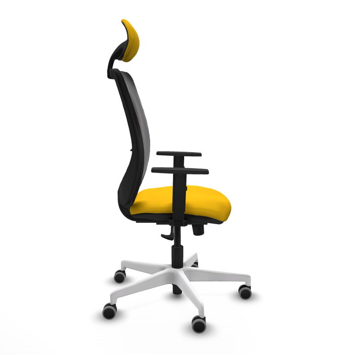 PIQUERAS Y CRESPO Silla de oficina Zulema con mecanismo Sincro, Amarillo y Negro