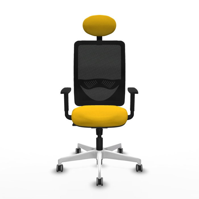 PIQUERAS Y CRESPO Silla de oficina Zulema con mecanismo Sincro, Amarillo y Negro