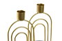 DKD Home Decor Candelabro Moderno Dorado Blanco Metal Cemento 8 x 16 x 8 cm (12 Unidades)
