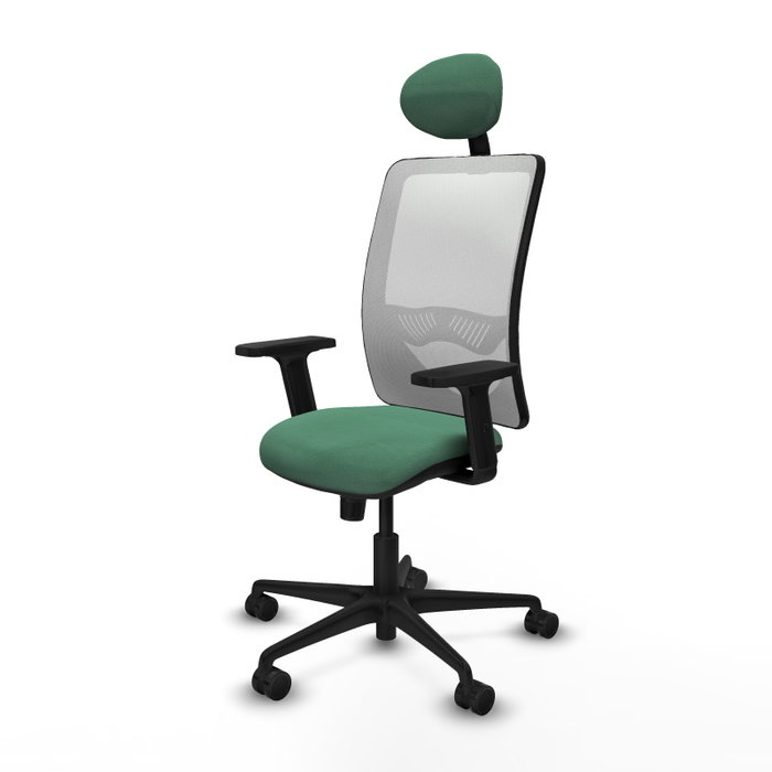 PIQUERAS Y CRESPO Silla de oficina Zulema con mecanismo Sincro, Verde esmeralda y Blanco PIQUERAS Y CRESPO Silla de oficina Zulema con mecanismo Sincro, Verde esmeralda y Blanco