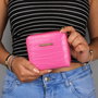 Zoozie Bags 1463 Cartera y Tarjetero de Piel Rosa para Mujer, 4 Fundas para Tarjetas, 1 Funda para Billetes, 1 Bolsillo para Monedas, 11.5 x 10.5 cm