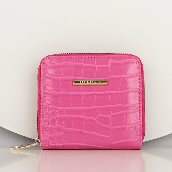 Zoozie Bags 1463 Cartera y Tarjetero de Piel Rosa para Mujer, 4 Fundas para Tarjetas, 1 Funda para Billetes, 1 Bolsillo para Monedas, 11.5 x 10.5 cm
