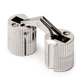 HERRAJES ALK Bisagra Invisible Redonda Mesa Duoton Acabado Níquel Ø12 mm Latón