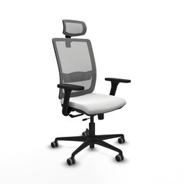 PIQUERAS Y CRESPO Silla de oficina Haches con mecanismo Sincro/Traslack Blanco y Gris