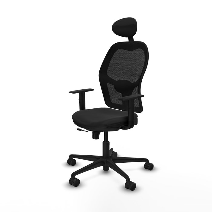 PIQUERAS Y CRESPO Silla de oficina Jorquera con mecanismo Sincro/Traslack y Similpiel Negro