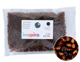 Innspiro Rocalla de Vidrio Redonda Plateado Bronce 3,8mm 500g