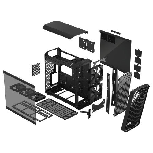 Fractal Design FD-C-TOR1A-01 Torre PC Negra, Soporte ATX, EATX, ITX, Micro ATX, Ventiladores 2x180mm y 3x140mm, Vidrio Templado