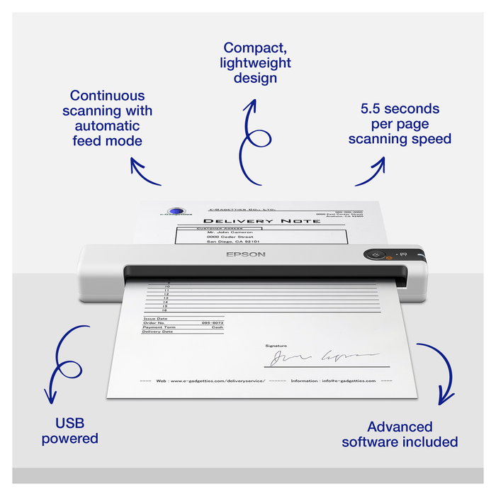 Epson WorkForce DS-70 Escáner Portátil Blanco
