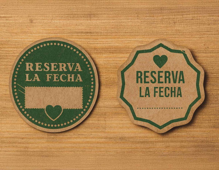 Innspiro Kit 4 Sellos de Madera Boda Invitación Formal y Tinta Verde oscuro