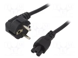 AKYGA Cable de alimentación H03VV-H 3x0,75mm² 1m negro