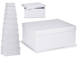 PINCELLO Set 10 Cajas de Cartón Blancas 37.5x29x16.5 cm (Set de 2)