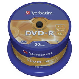 Verbatim DVD-R 4,7 GB 16x Plata mate (50 unidades)