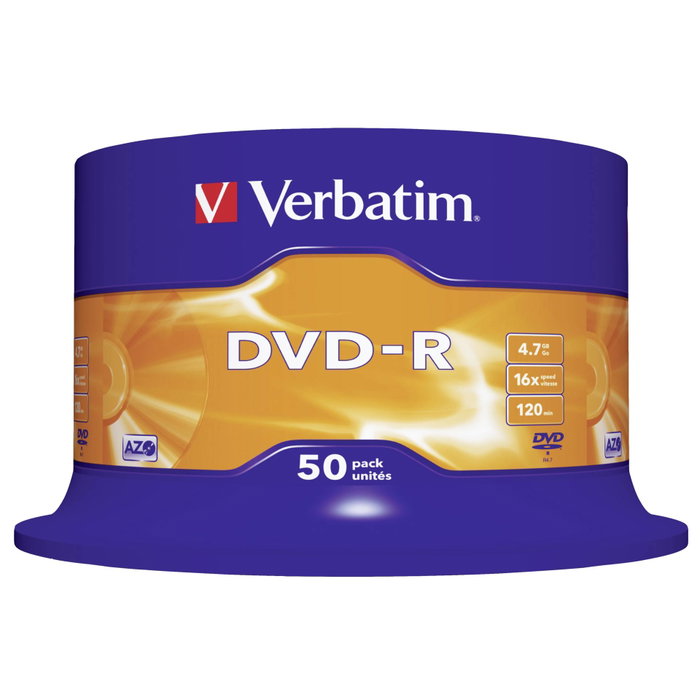 Verbatim DVD-R 4,7GB 16x Speed, plata mate (50 unidades)