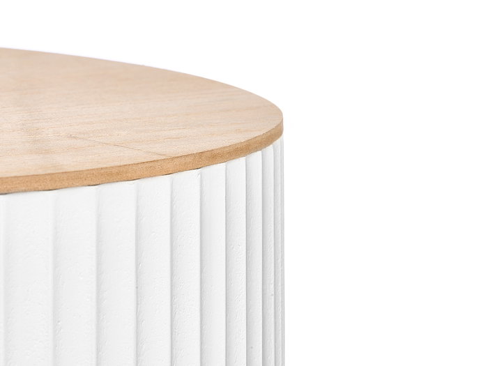 Giftdecor Mesa Auxiliar Ondas 38 cm Blanco Madera (Set de 4)