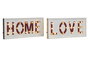 DKD Home Decor Decoración de pared de madera con LEDS (Surtido de 2 unidades)