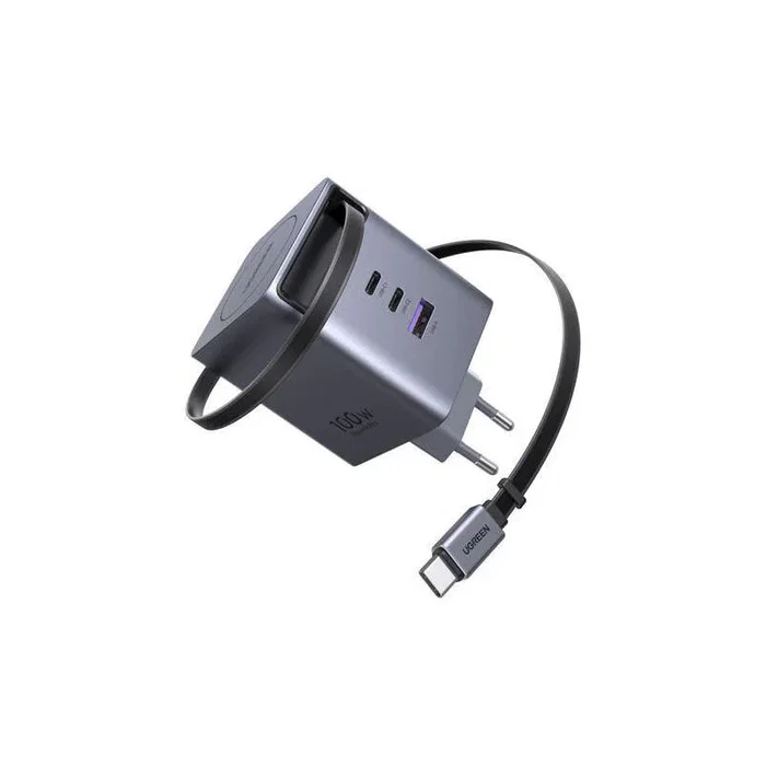 Ugreen X616 Cargador rápido GaN de 100W con cable USB-C retráctil Ugreen X616 Cargador rápido GaN de 100W con cable USB-C retráctil