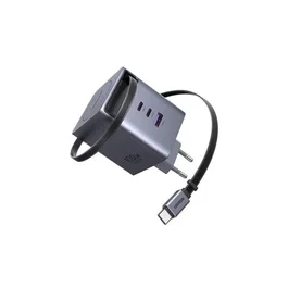 UGREEN Cargador Rápido X616 100W GaN con Cable USB-C Retráctil, 2x USB-C y 1x USB-A